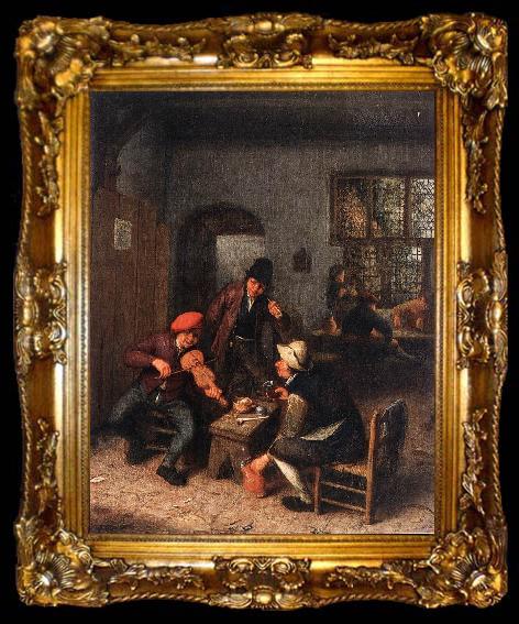 framed  OSTADE, Adriaen Jansz. van Interior of a Tavern with Violin Player sg, ta009-2